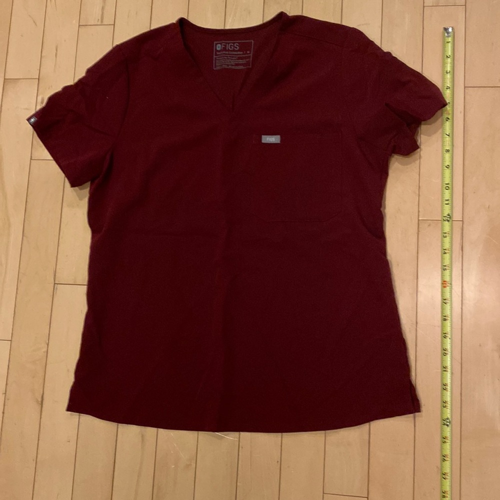 Figs Scrub Top Maroon